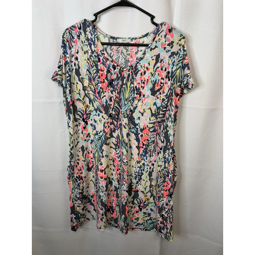 Jodifl Boho Floral Babydoll Top Tunic Oversized Flowy Be Sage Colorful Women's L